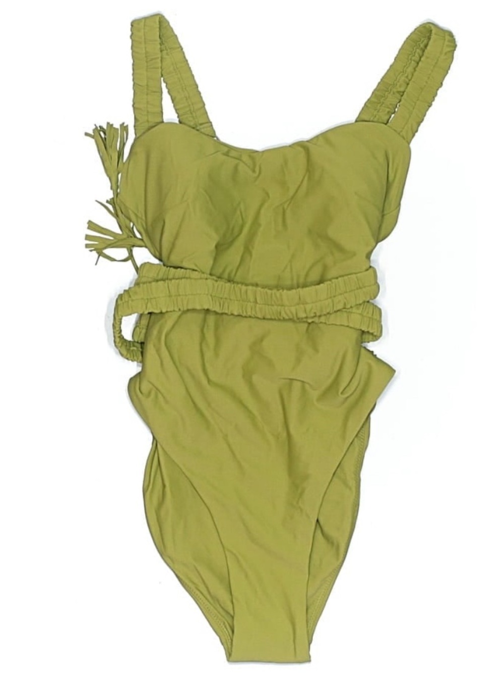 Andrea Iyamah Lime Green Kids One-Piece Swimsuit with Waist Tie